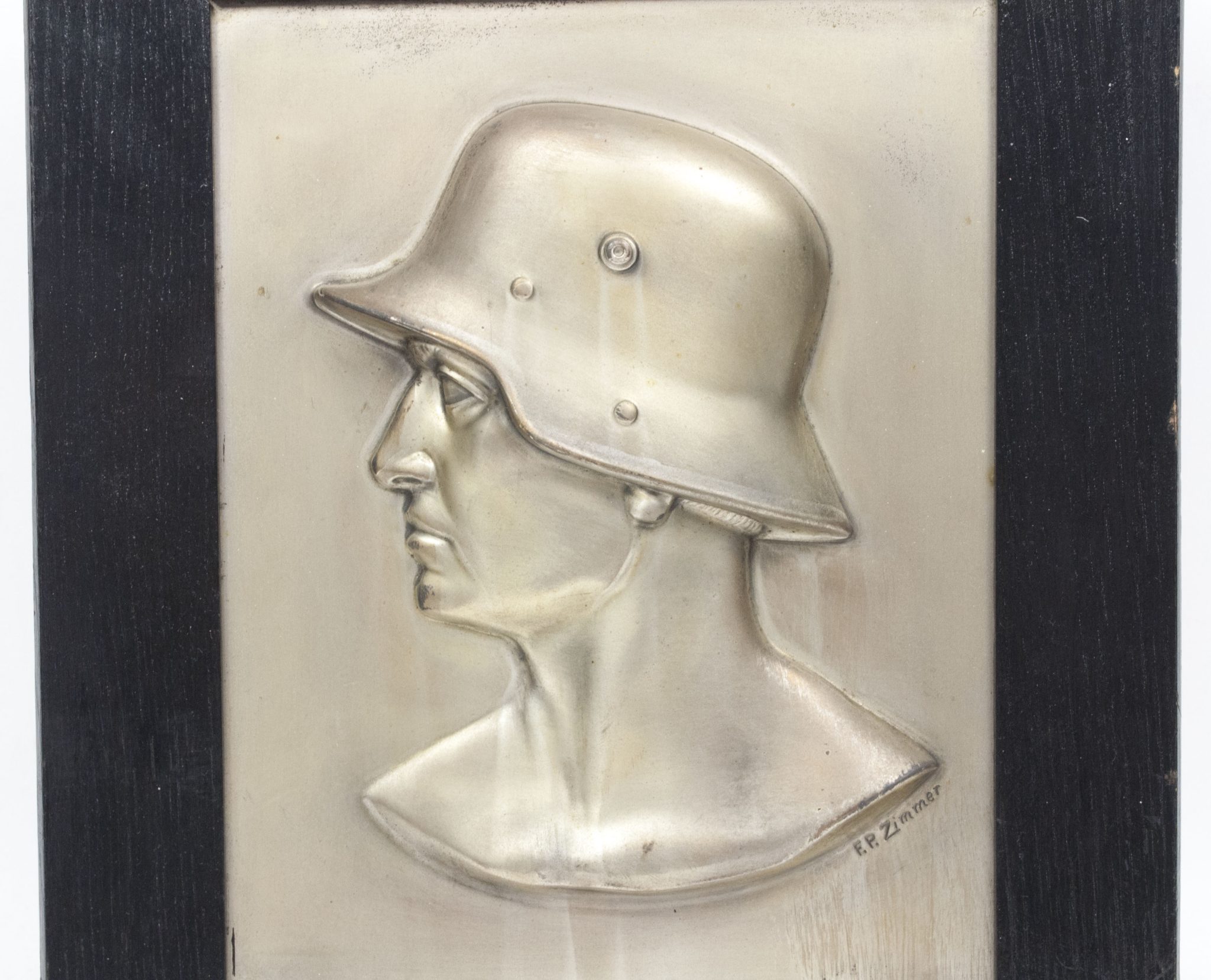 German-World-War-I-Frontsoldier-bust-large-size-30-cm-matching-Stahlhelmbund-Plaque-by-artist-Fritz-P.-Zimmer-VERY-RARE