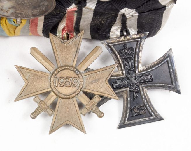 German medalbar with Ek2 + KVK2, FA medaille, FEK, DA, Treue Dienste, Westwall medals