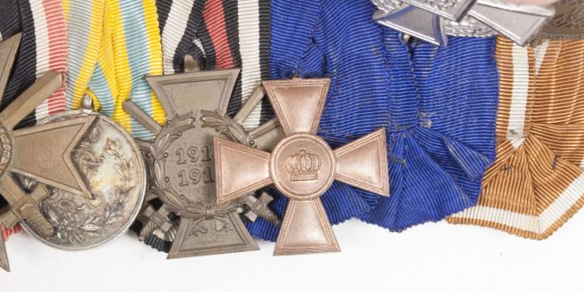 German medalbar with Ek2 + KVK2, FA medaille, FEK, DA, Treue Dienste, Westwall medals