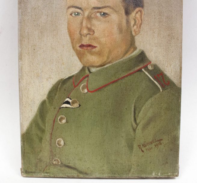 (Painting) World War I painting of German soldier of IR17 (Artist Kühnel) dated 1918