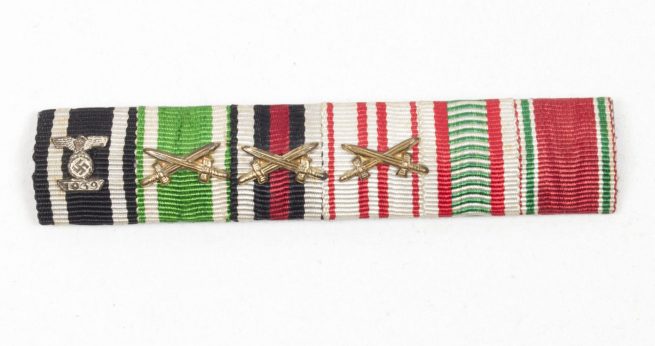 Ribbon with Ek2Wiederholungsspange + Saxonia Albrechtsorden + FEK + WWI Austria Hungaria Romania Commemorative medals