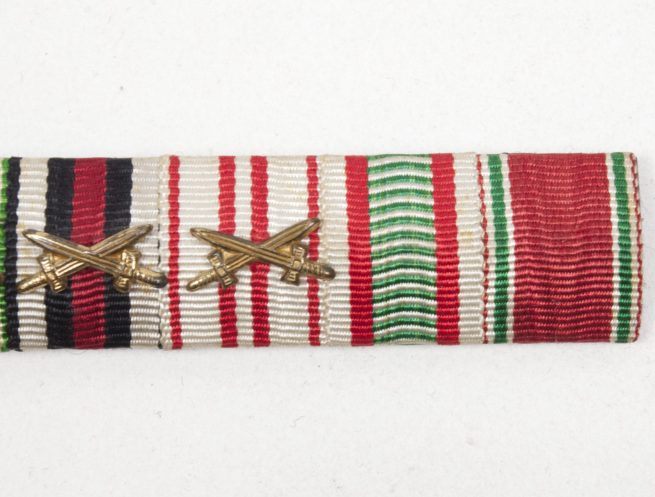 Ribbon with Ek2Wiederholungsspange + Saxonia Albrechtsorden + FEK + WWI Austria Hungaria Romania Commemorative medals