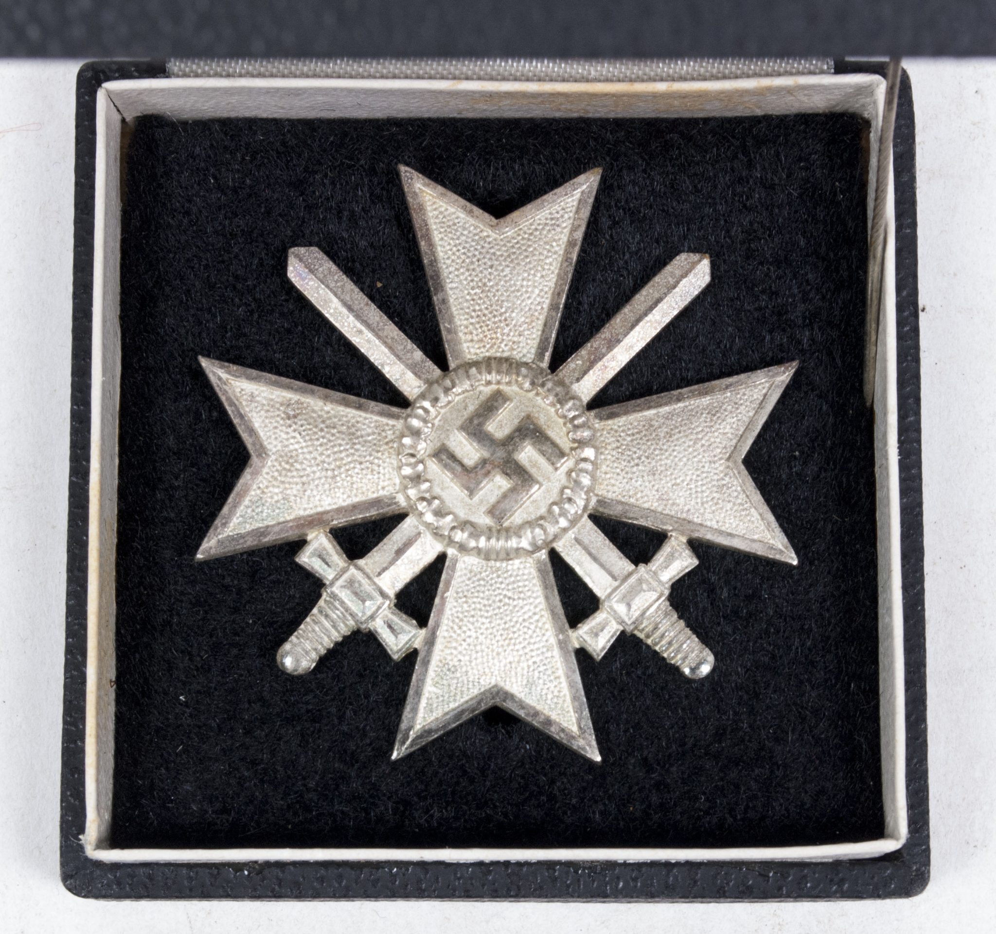 Kriegsverdienst Kreuz Erste Klasse (KVK1) War Merit Cross First Class + case MM “1” Deschler