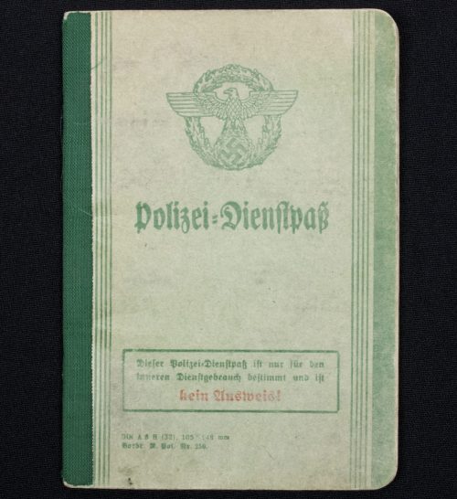 Polizei Dienstpass issued 1941 in Berlin