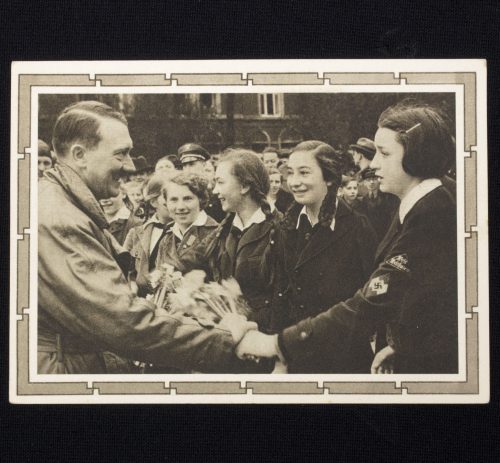 (Postcard) Hitler with BDM girls