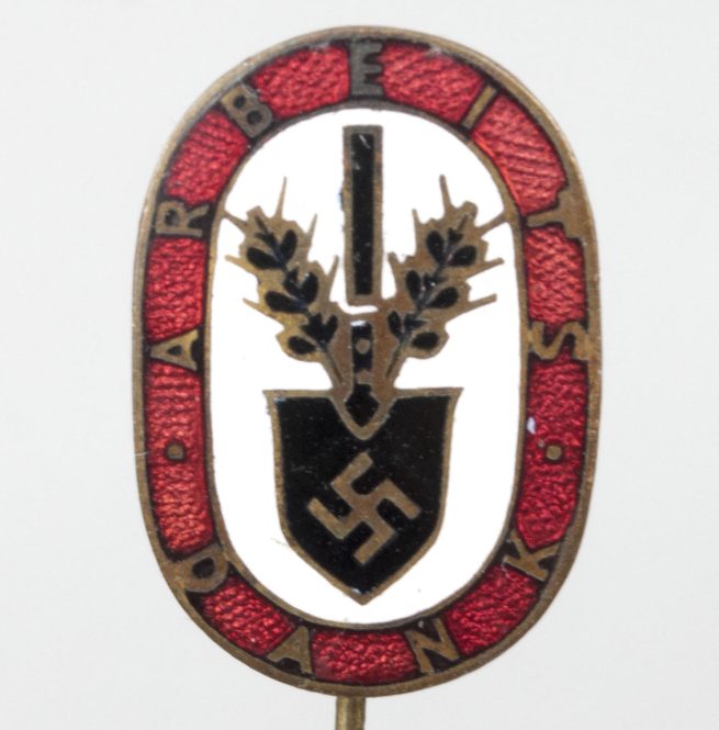 Reichsarbeitsdienst (RAD) Arbeitsdank stickpin abzeichen (A. ST. GES GESCH Berlin)