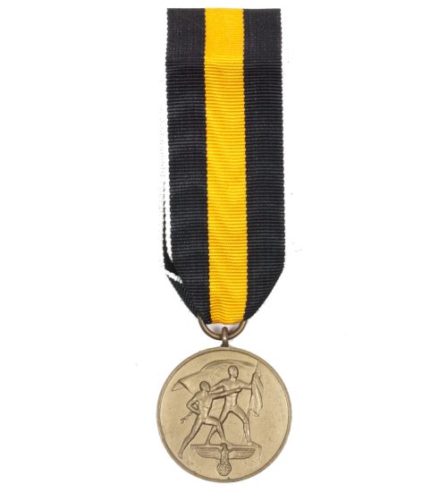 Sudetenland Annexation medal on orange ribbon