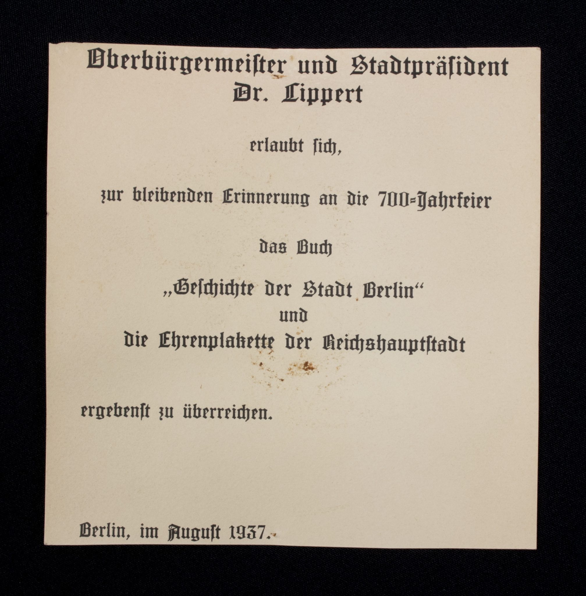 Large Ehrenplakette der Reichshauptstad Berlin "Erinnerung an die 700 Jahr Feier 1937" - rare - Image 5