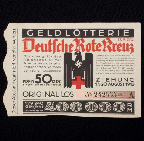 DRK Lottery Ticket - Geld Lotterie für das Deutsche Rote Kreuz (1943)