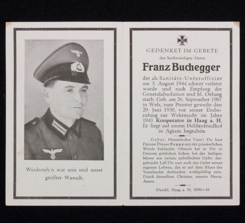 Deathcard DRK - Sanitäts-Unteroffizier