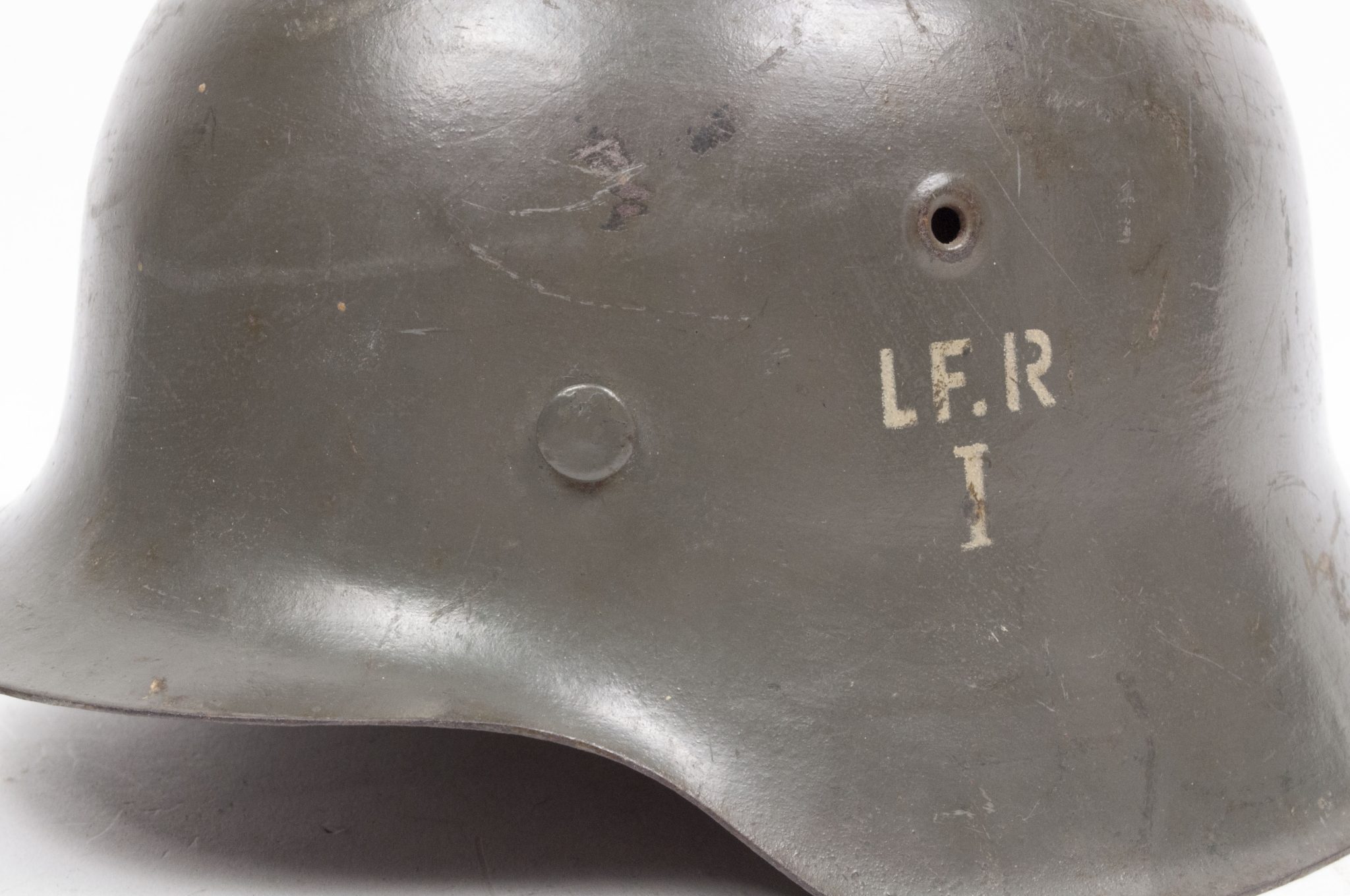 (Denmark) Collection of Five Danish WW2 reissued M42 “Lokal Forsvars Region I-V” helmets - One ex-SS reissued - rare - Image 12