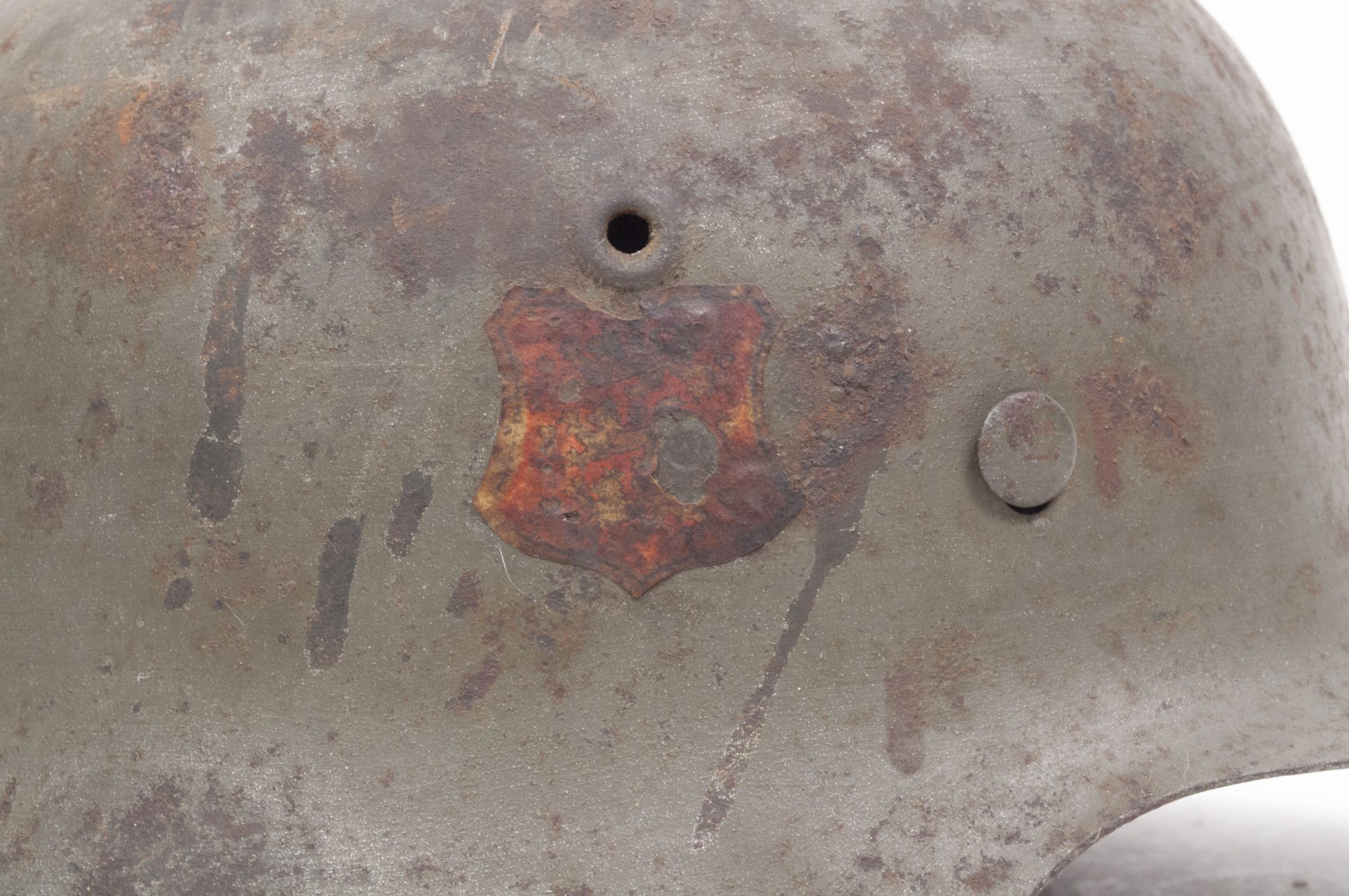 (Denmark) Collection of Five Danish WW2 reissued M42 “Lokal Forsvars Region I-V” helmets - One ex-SS reissued - rare - Image 124