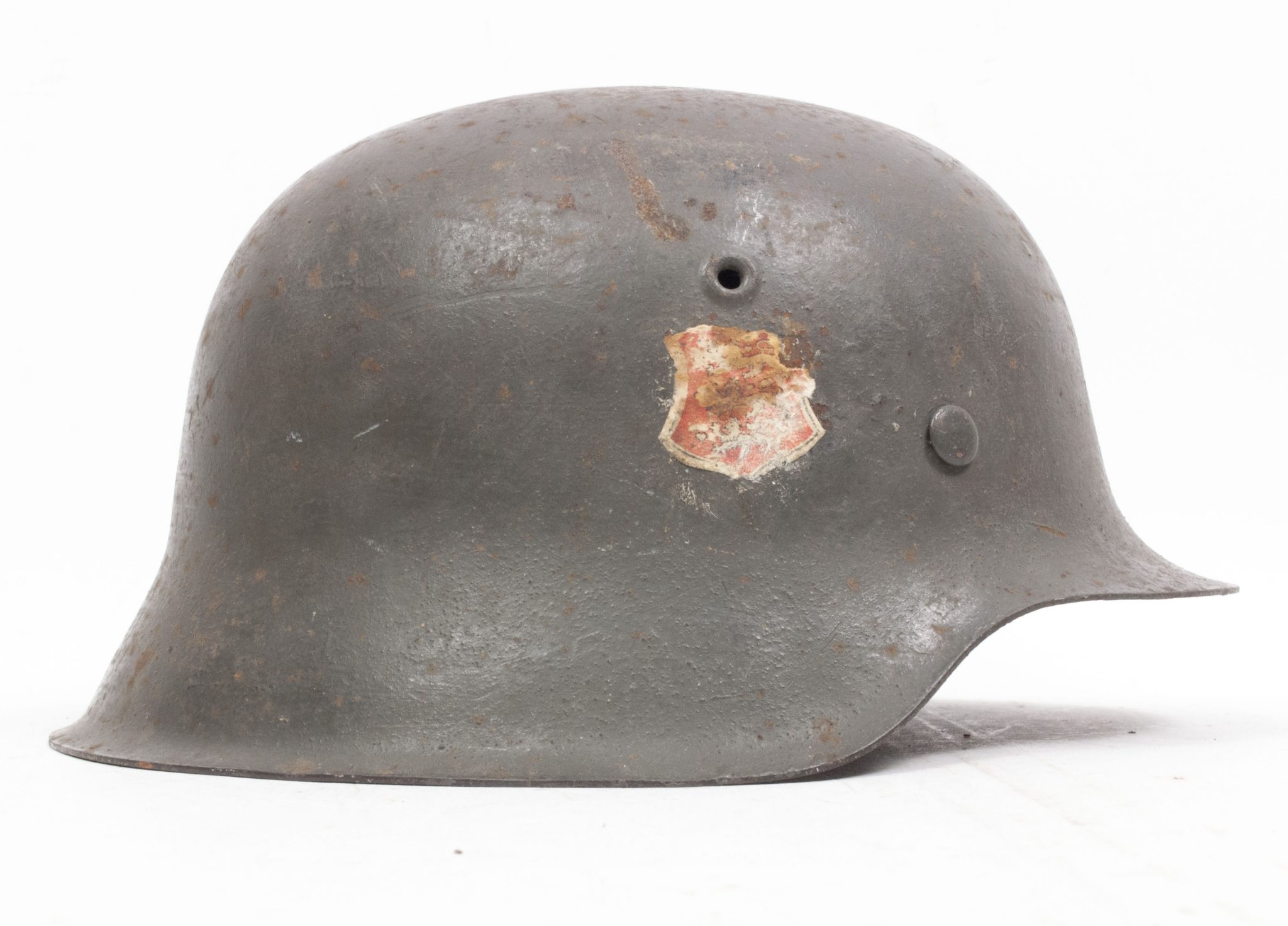 (Denmark) Collection of Five Danish WW2 reissued M42 “Lokal Forsvars Region I-V” helmets - One ex-SS reissued - rare - Image 157