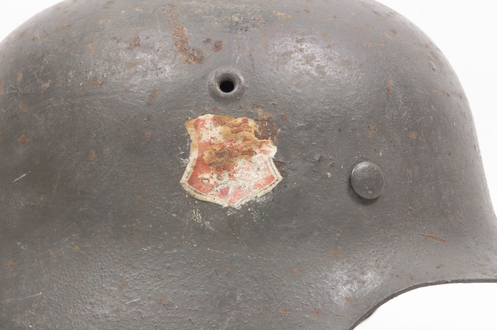 (Denmark) Collection of Five Danish WW2 reissued M42 “Lokal Forsvars Region I-V” helmets - One ex-SS reissued - rare - Image 159