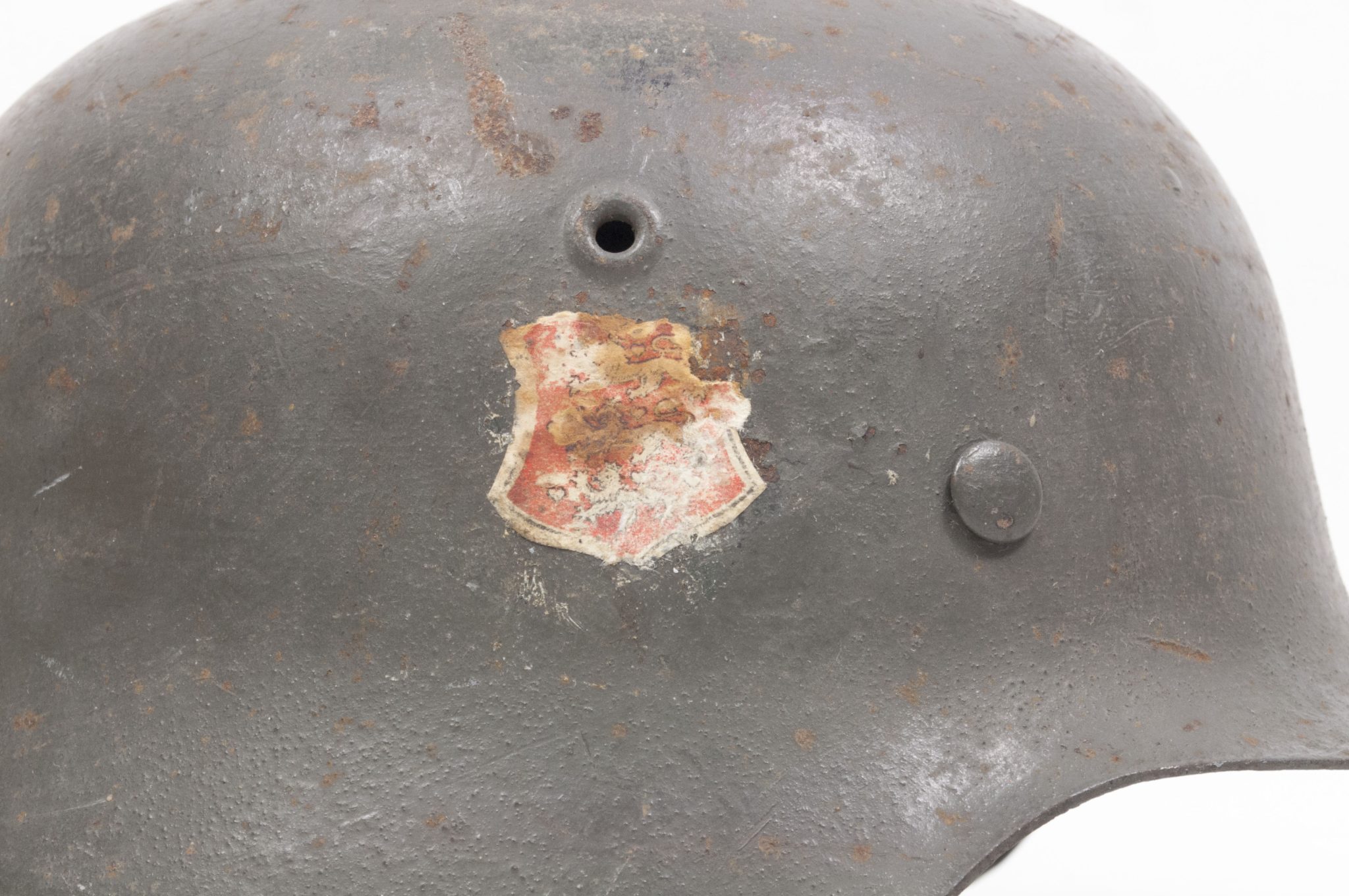 (Denmark) Collection of Five Danish WW2 reissued M42 “Lokal Forsvars Region I-V” helmets - One ex-SS reissued - rare - Image 160