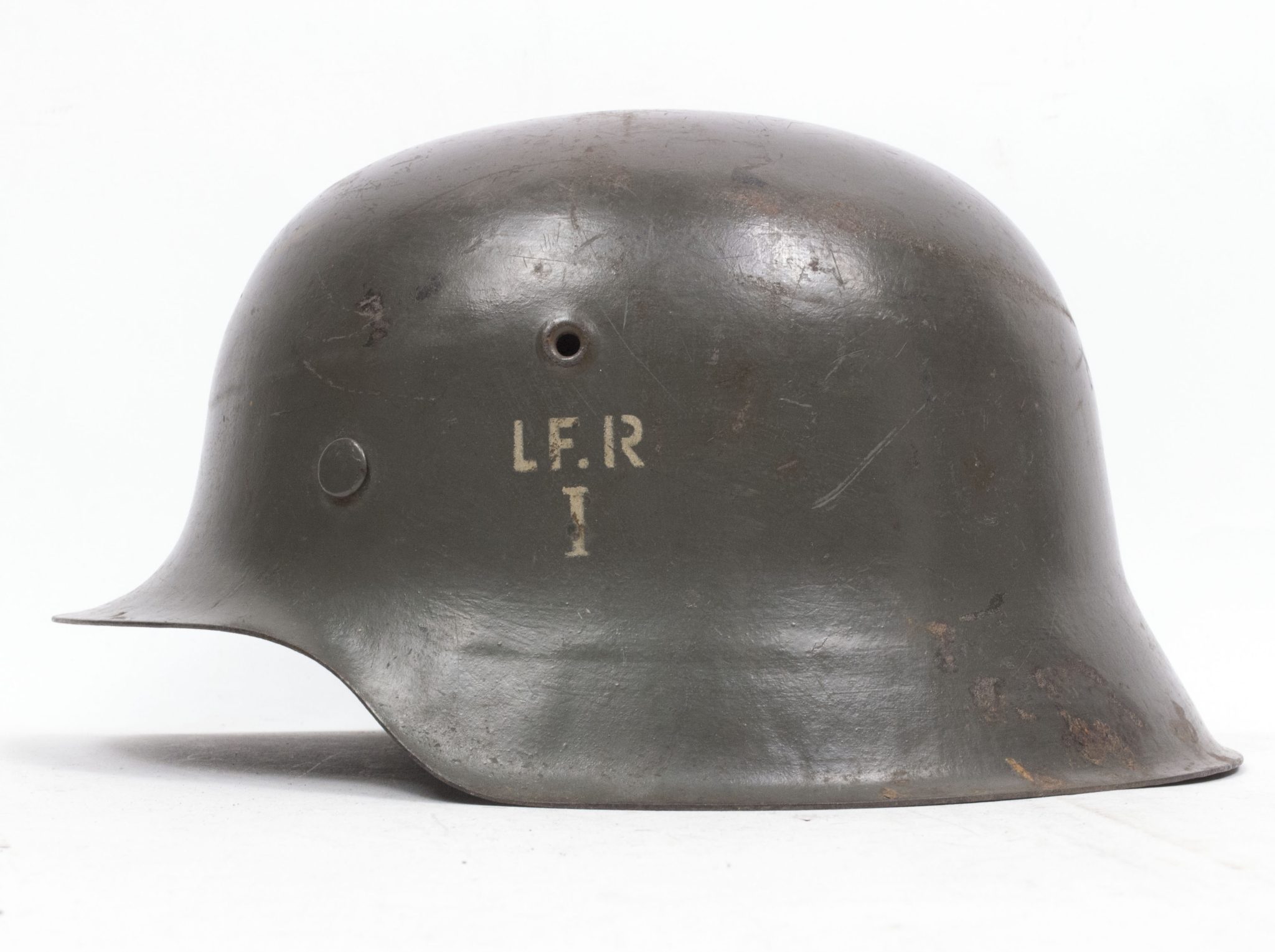 (Denmark) Collection of Five Danish WW2 reissued M42 “Lokal Forsvars Region I-V” helmets – One ex-SS reissued – rare (2)