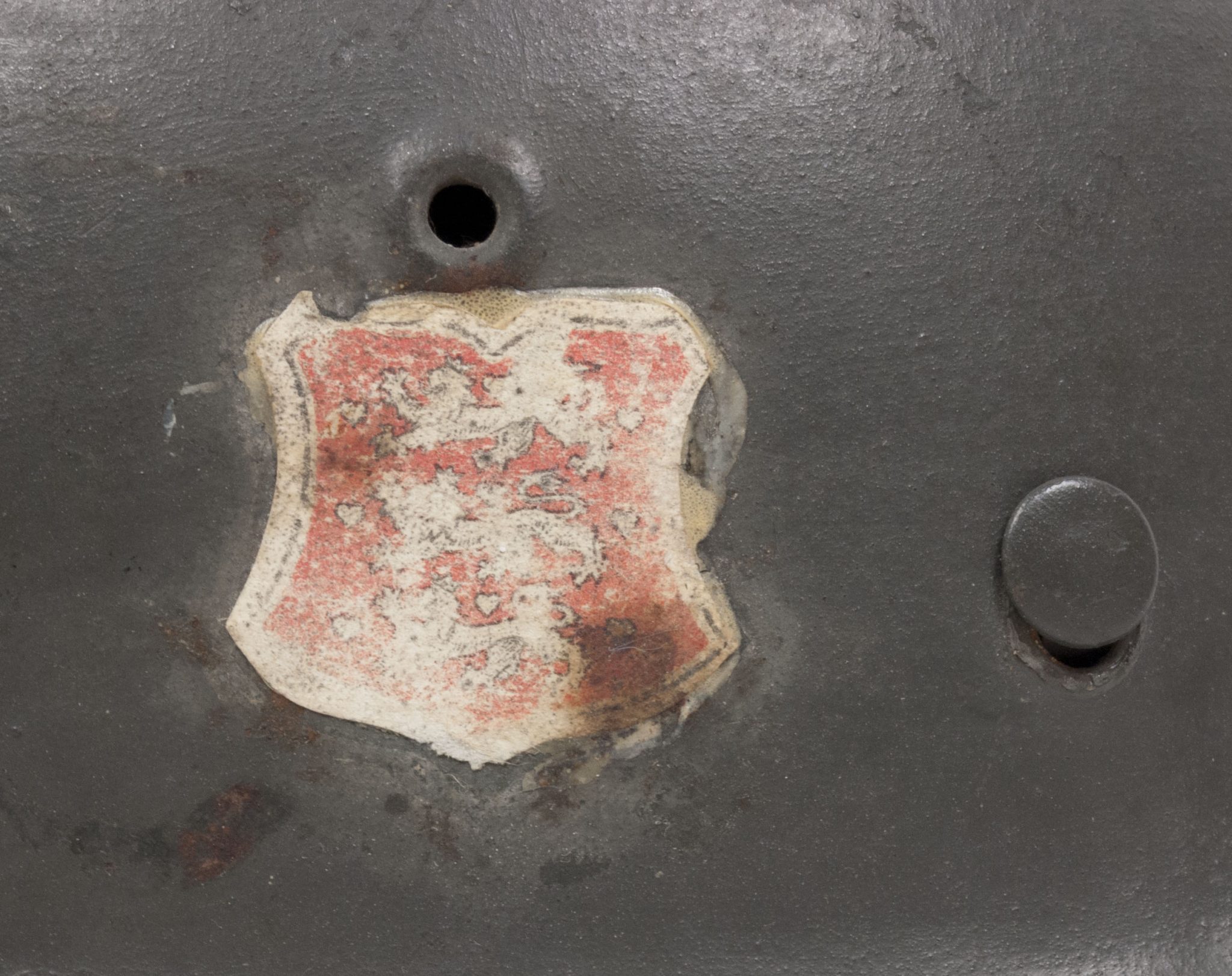 (Denmark) Collection of Five Danish WW2 reissued M42 “Lokal Forsvars Region I-V” helmets - One ex-SS reissued - rare - Image 46