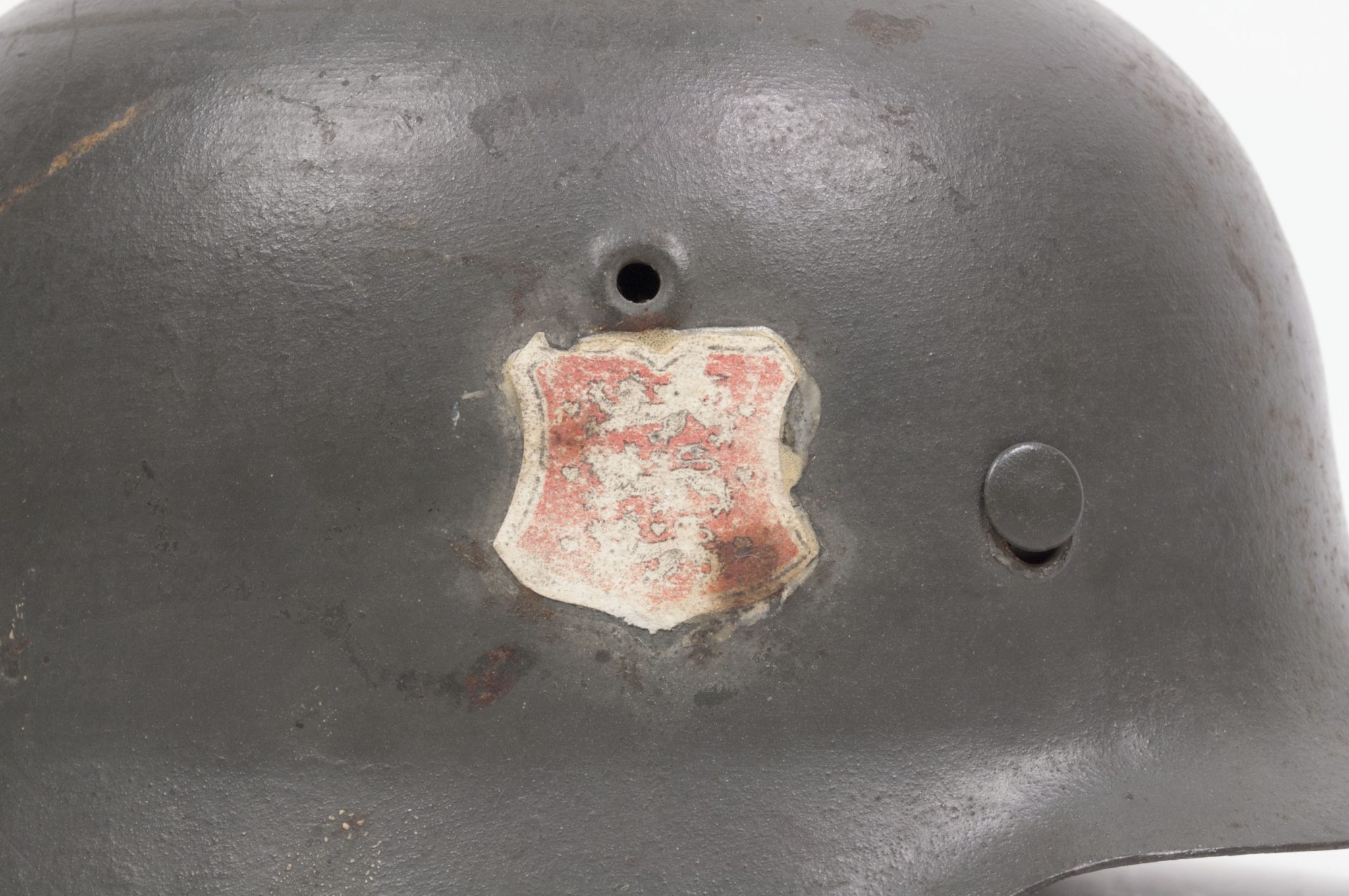 (Denmark) Collection of Five Danish WW2 reissued M42 “Lokal Forsvars Region I-V” helmets - One ex-SS reissued - rare - Image 47