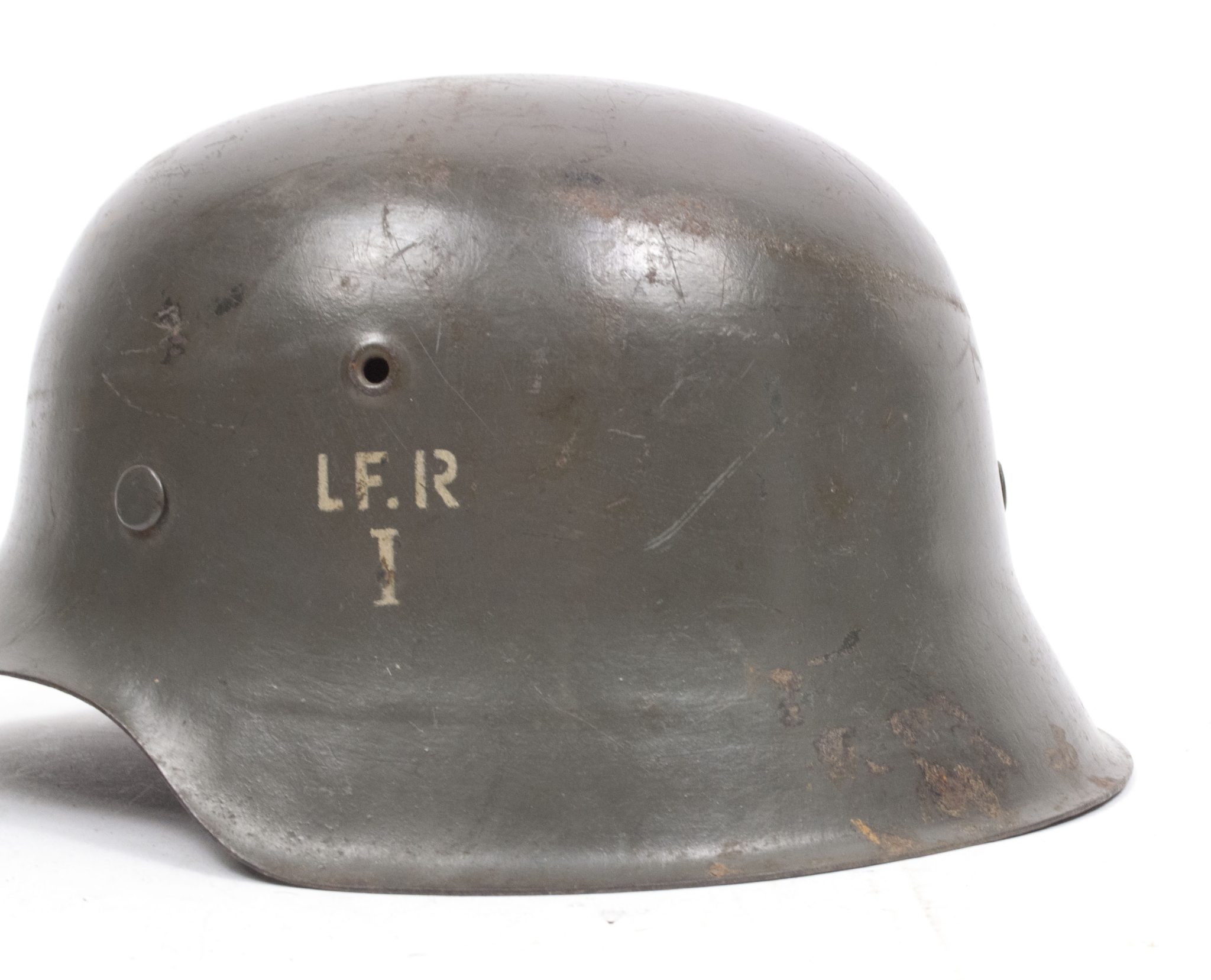(Denmark) Collection of Five Danish WW2 reissued M42 “Lokal Forsvars Region I-V” helmets - One ex-SS reissued - rare - Image 7