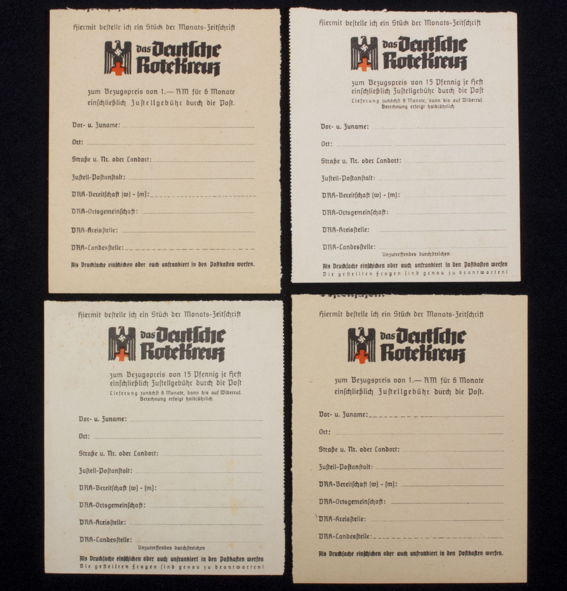 Deutsche Rote Kreuz (DRK) Order form for the DRK Monthly Magazine (DRK Monats-Zeitschrift) (3)