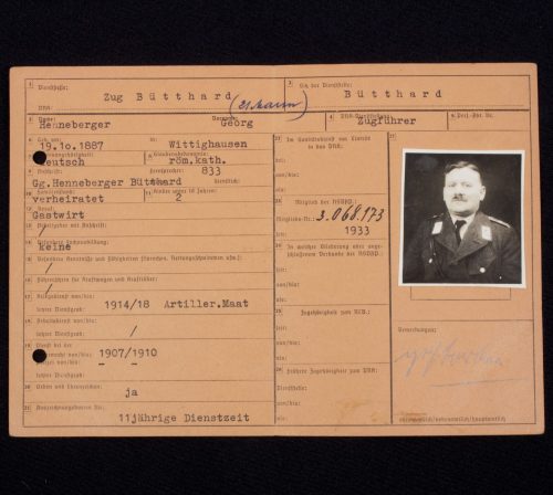 Deutsche Rote Kreuz (DRK) adninistration card with photo