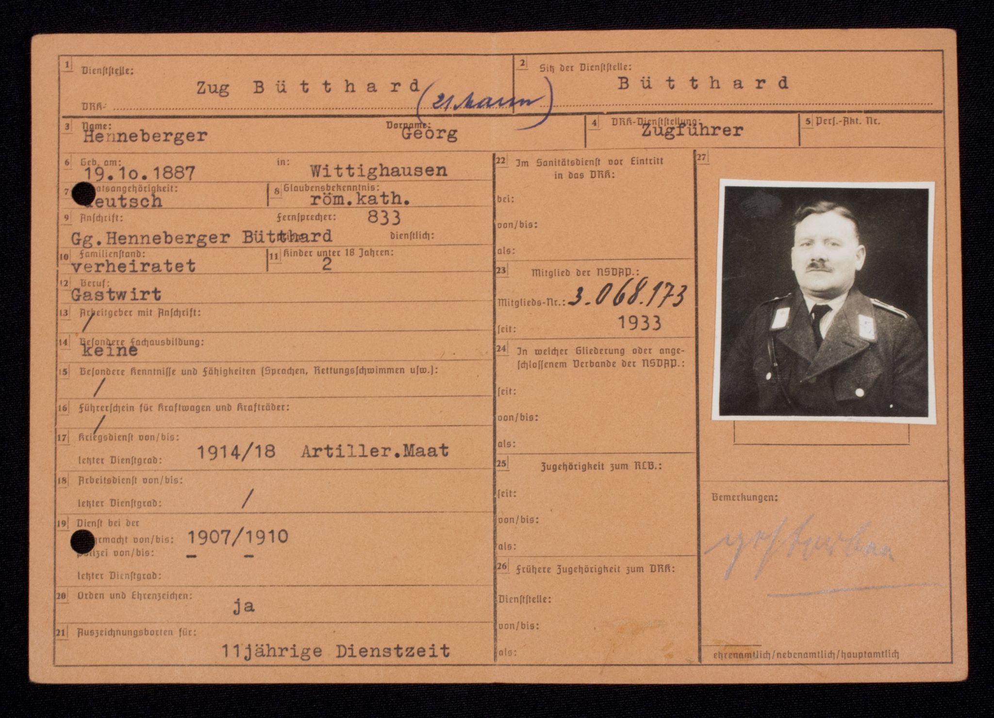 Deutsche Rote Kreuz (DRK) adninistration card with photo (2) Deutsche Rote Kreuz (DRK) adninistration card with photo