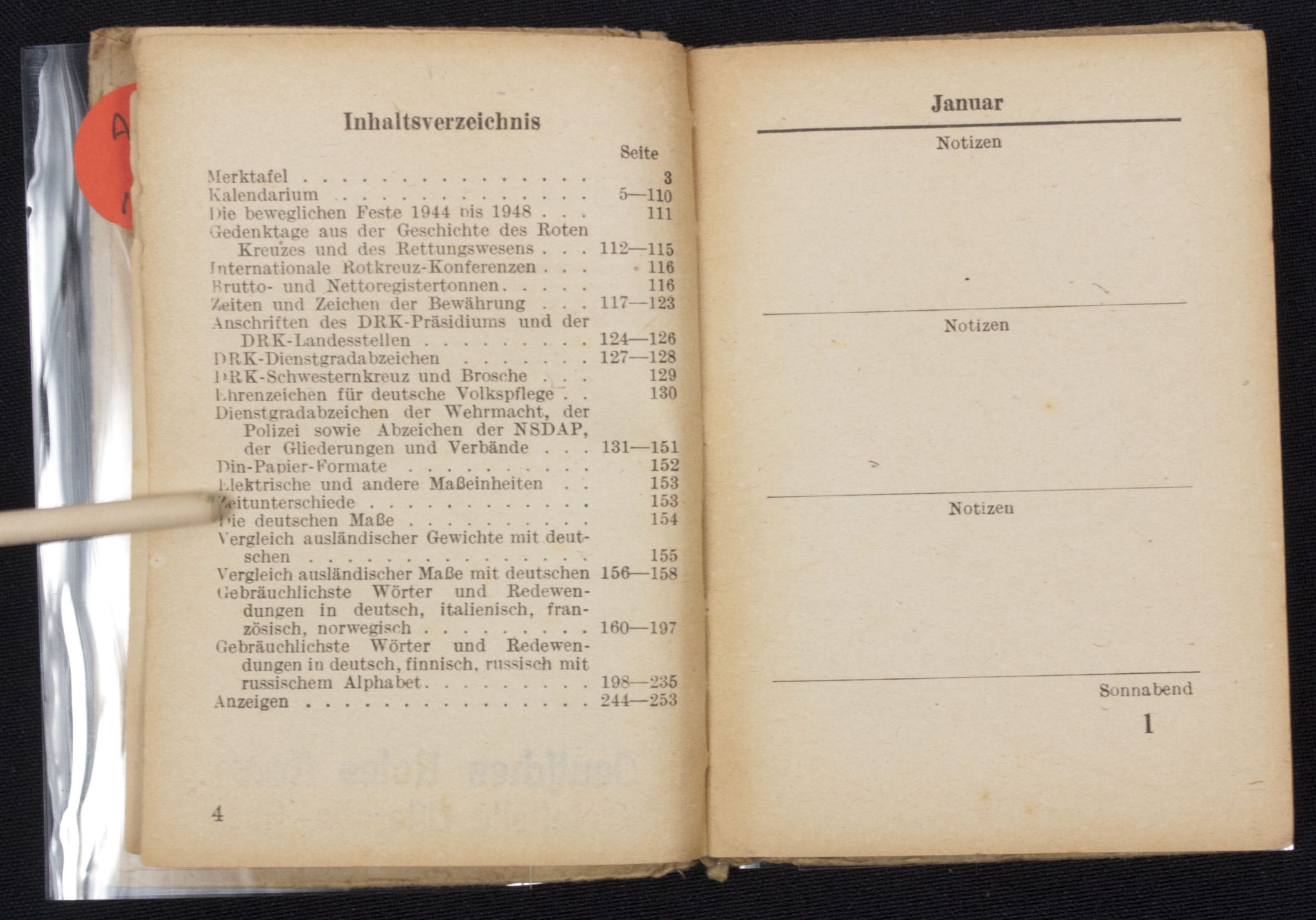Deutsches Rotes Kreuz (DRK) Taschenkalender 1944 (variation!) - Image 8