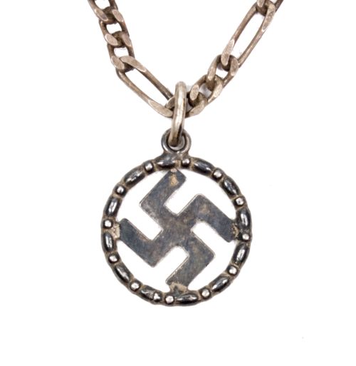 DutchGerman WW2 patriotic swastika pendant + necklace