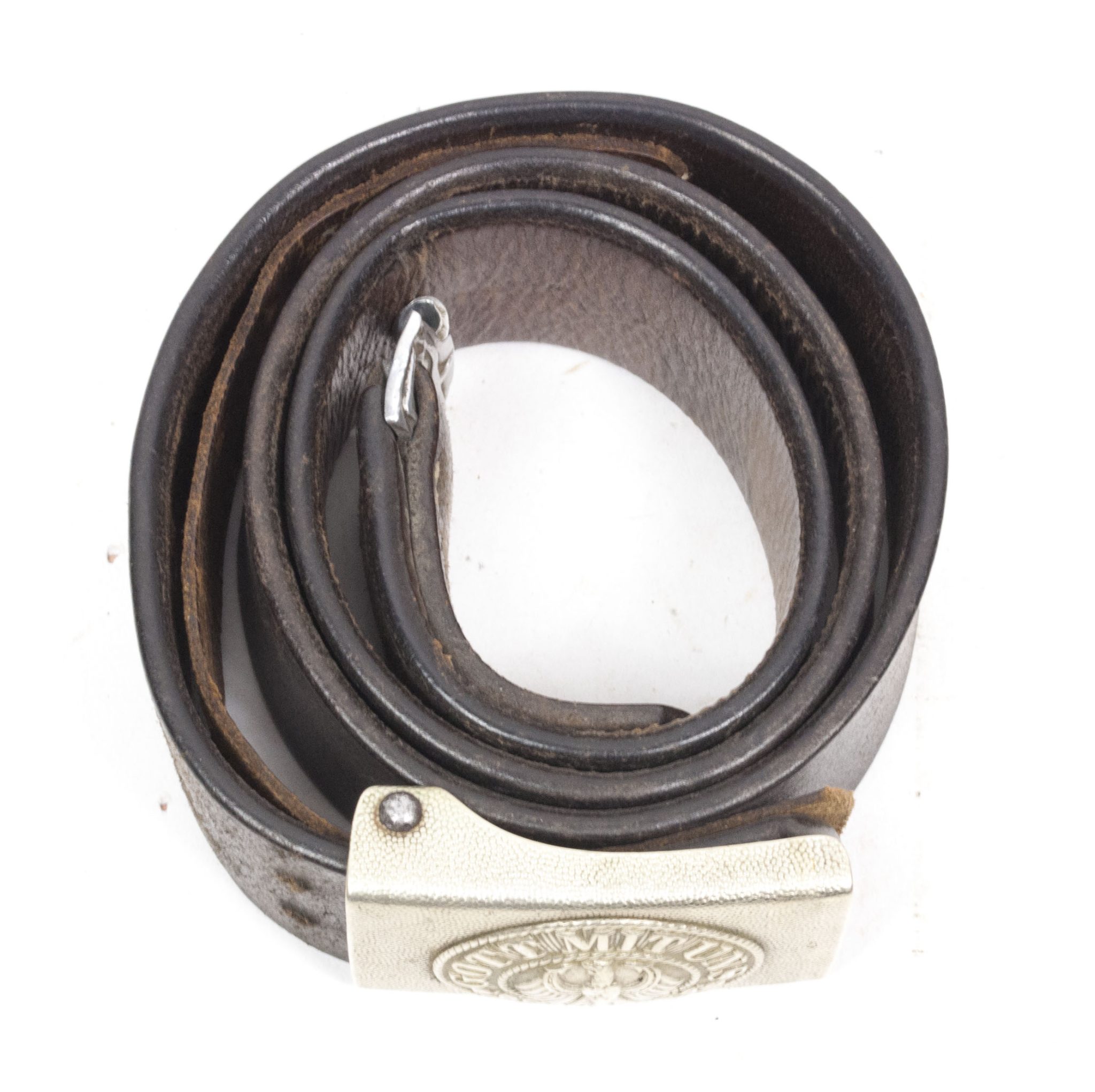 German Interbellum Reichswehr belt buckle + belt (3) German Interbellum Reichswehr belt buckle + belt