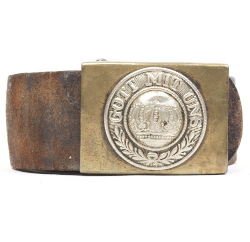 German WWI Prussian tabbed belt buckle + belt