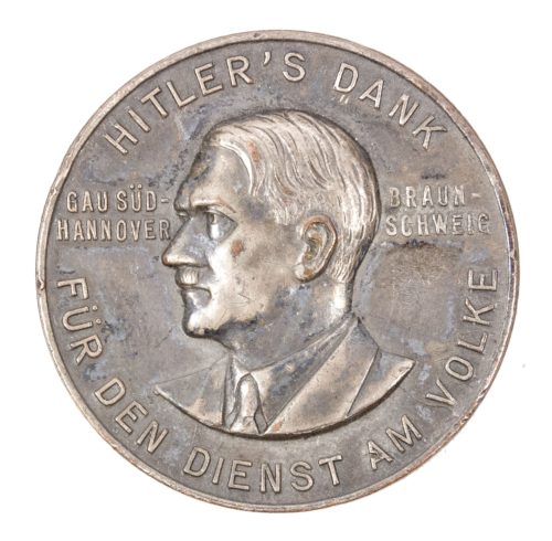 Hitlers Dank Gau Süd-Hannover Braunschweig abzeichen