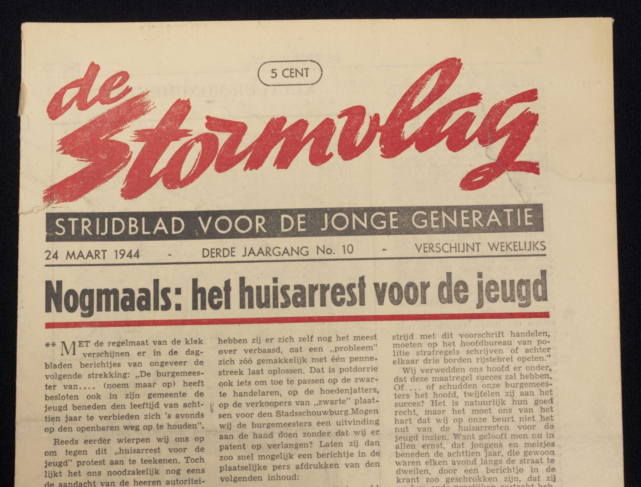 Jeugdstorm – De Stormvlag – Derde jaargang No.10 (1945) Jeugdstorm - De Stormvlag - Derde jaargang No.10 (1944)