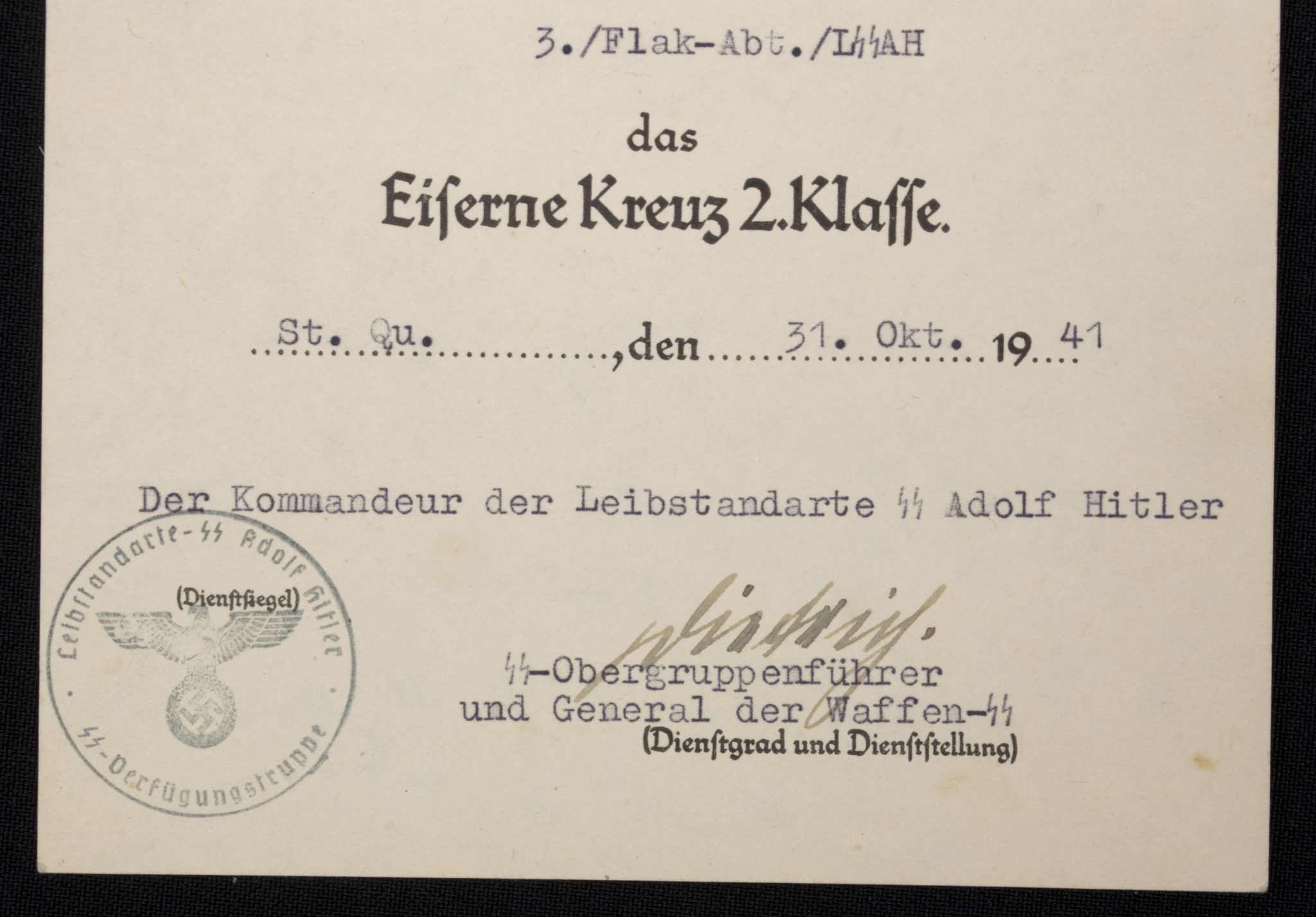 Leibstandarte-SS Adolf Hitler (LSSAH) group with TWO Sepp Dietrich autographs - RARE - Image 9