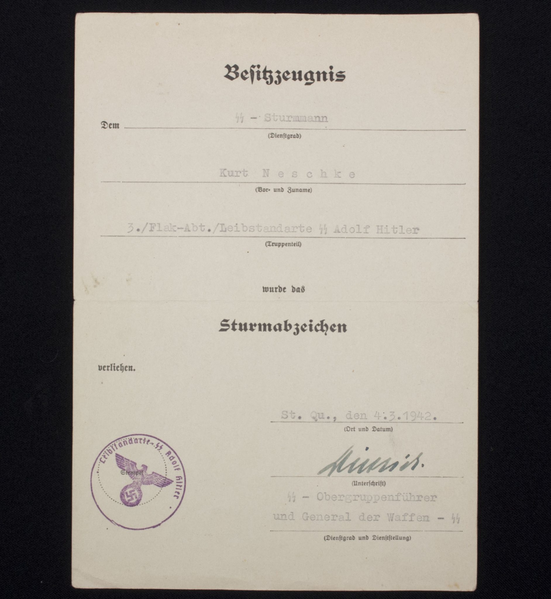 Leibstandarte-SS Adolf Hitler (LSSAH) group with TWO Sepp Dietrich autographs - RARE - Image 14