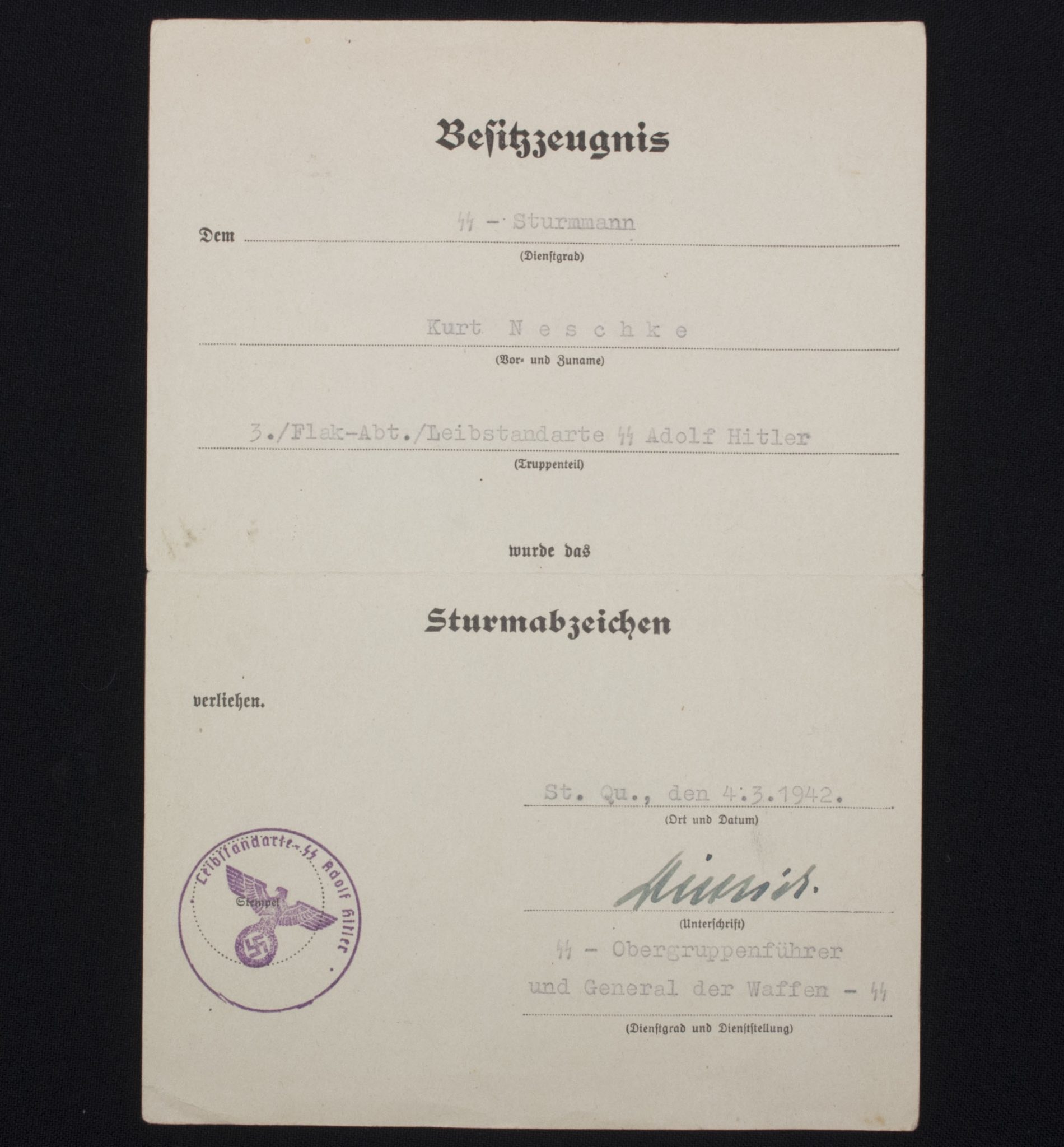 Leibstandarte-SS Adolf Hitler (LSSAH) group with TWO Sepp Dietrich autographs - RARE - Image 15