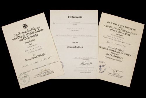 Leibstandarte-SS Adolf Hitler (LSSAH) group with TWO Sepp Dietrich autographs - RARE