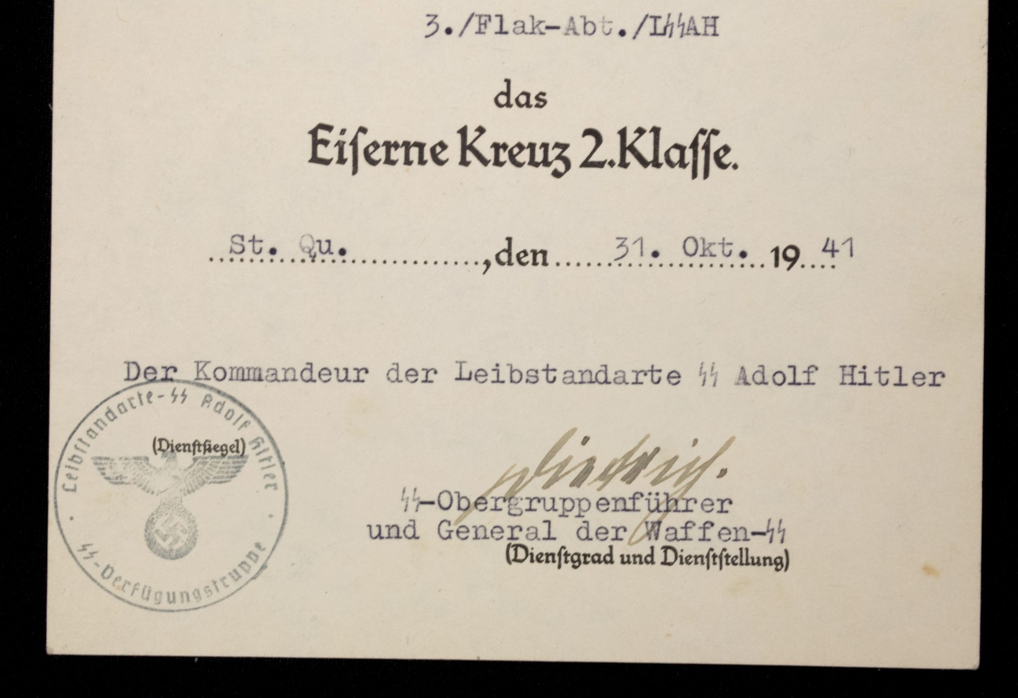 Leibstandarte-SS Adolf Hitler (LSSAH) group with TWO Sepp Dietrich autographs - RARE - Image 8