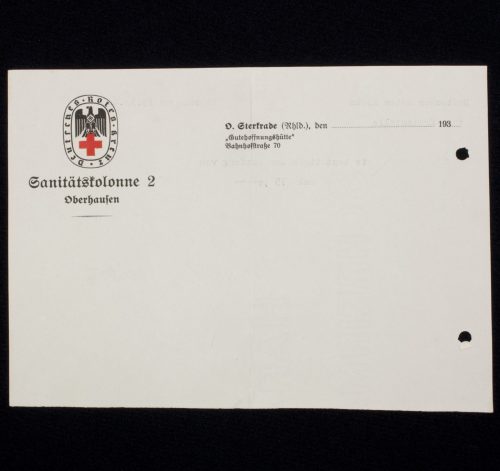 (Letter) Deutsches Rotes Kreuz (DRK) Sanitätskolonne 2 Oberhausen (1940)