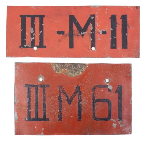 Nederlands Leger voor 1940 Dutch Army 1940 two motorcycle licence plates