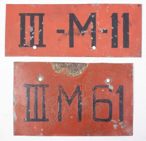 Nederlands Leger voor 1940 Dutch Army 1940 two motorcycle licence plates