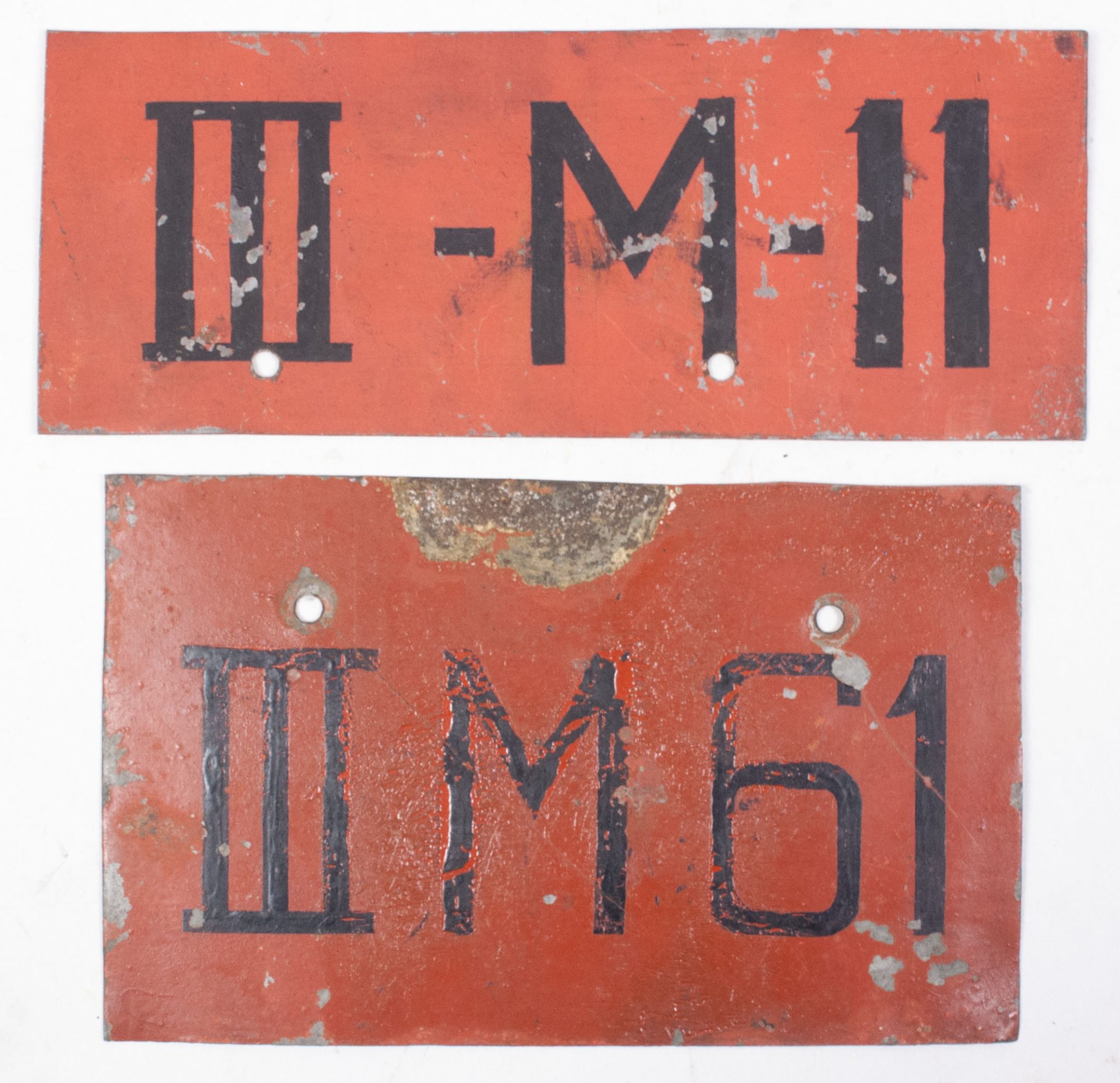 Nederlands Leger voor 1940 Dutch Army 1940 two motorcycle licence plates (2) Nederlands Leger voor 1940 Dutch Army 1940 two motorcycle licence plates