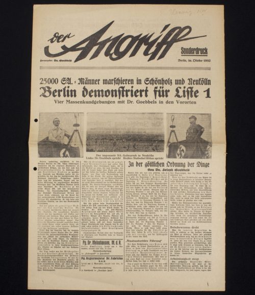 (Newspaper) Der Angriff - SONDERDRUCK - Berlin, Oktober 1932