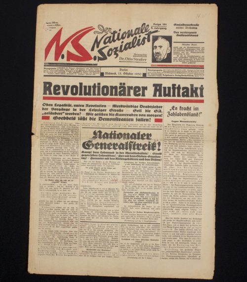 (Newspaper) Der Nationale Sozialist - Berlin, 15. Oktober 1930 - RARE!