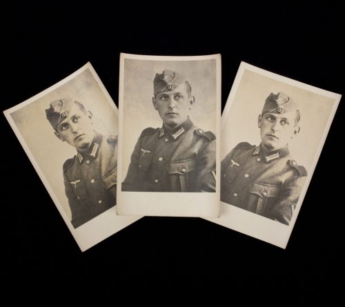 (Photo) Three portrait photo's of the same Wehrmacht (Heer) Soldier