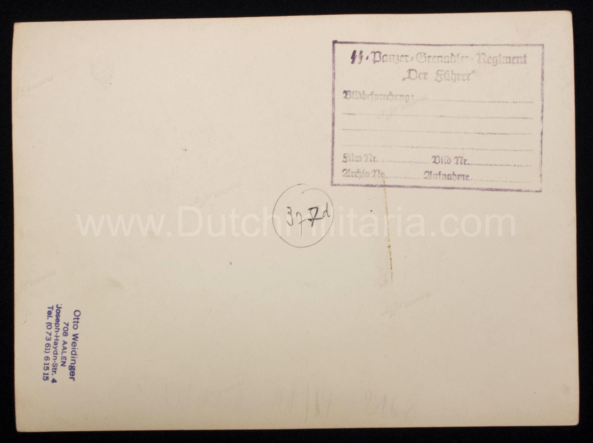 (Pressphoto) SS-Panzergrenadier Regiment "Der Führer" - Entfernungsmesser (24 x 18 cm) - Image 8