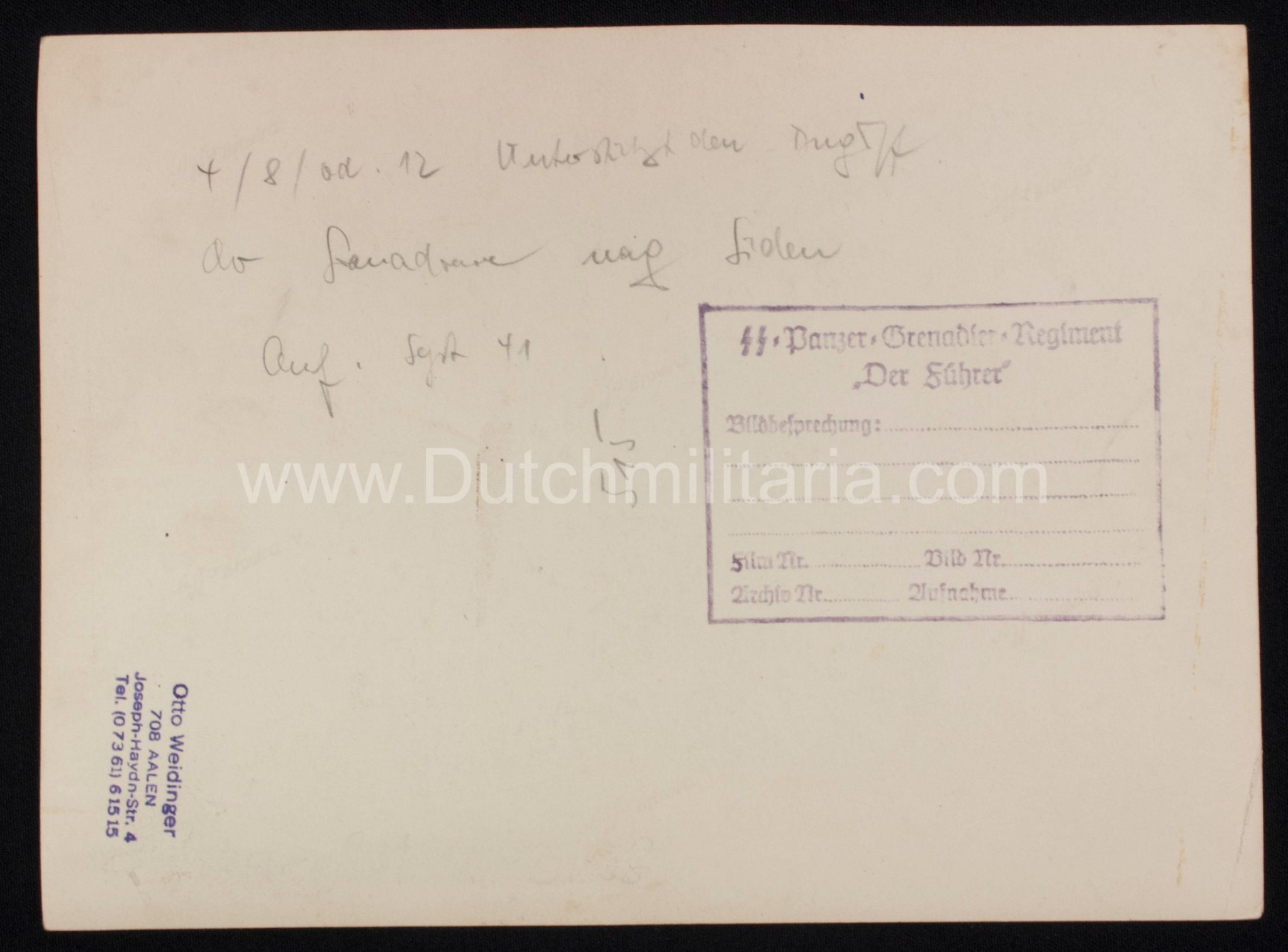 (Pressphoto) SS-Panzergrenadier Regiment Der Führer (24 x 18 cm) (9)