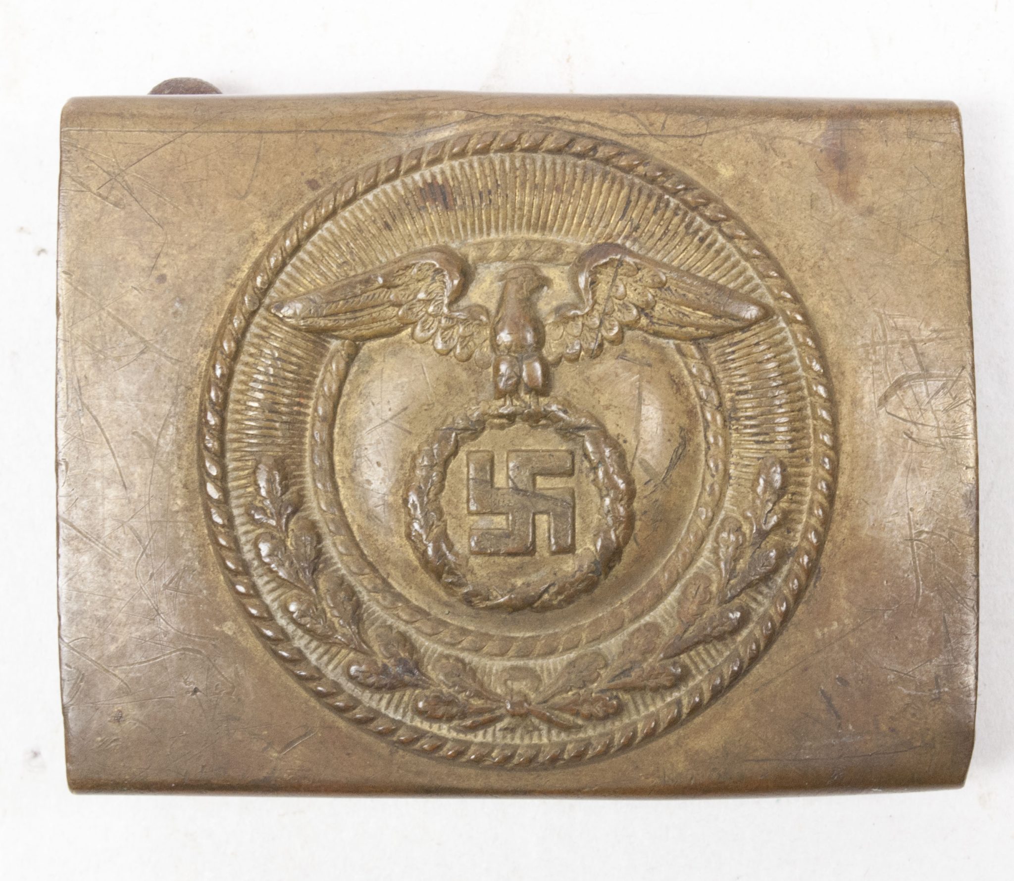 SA buckle + belt with rare horizontal swastika