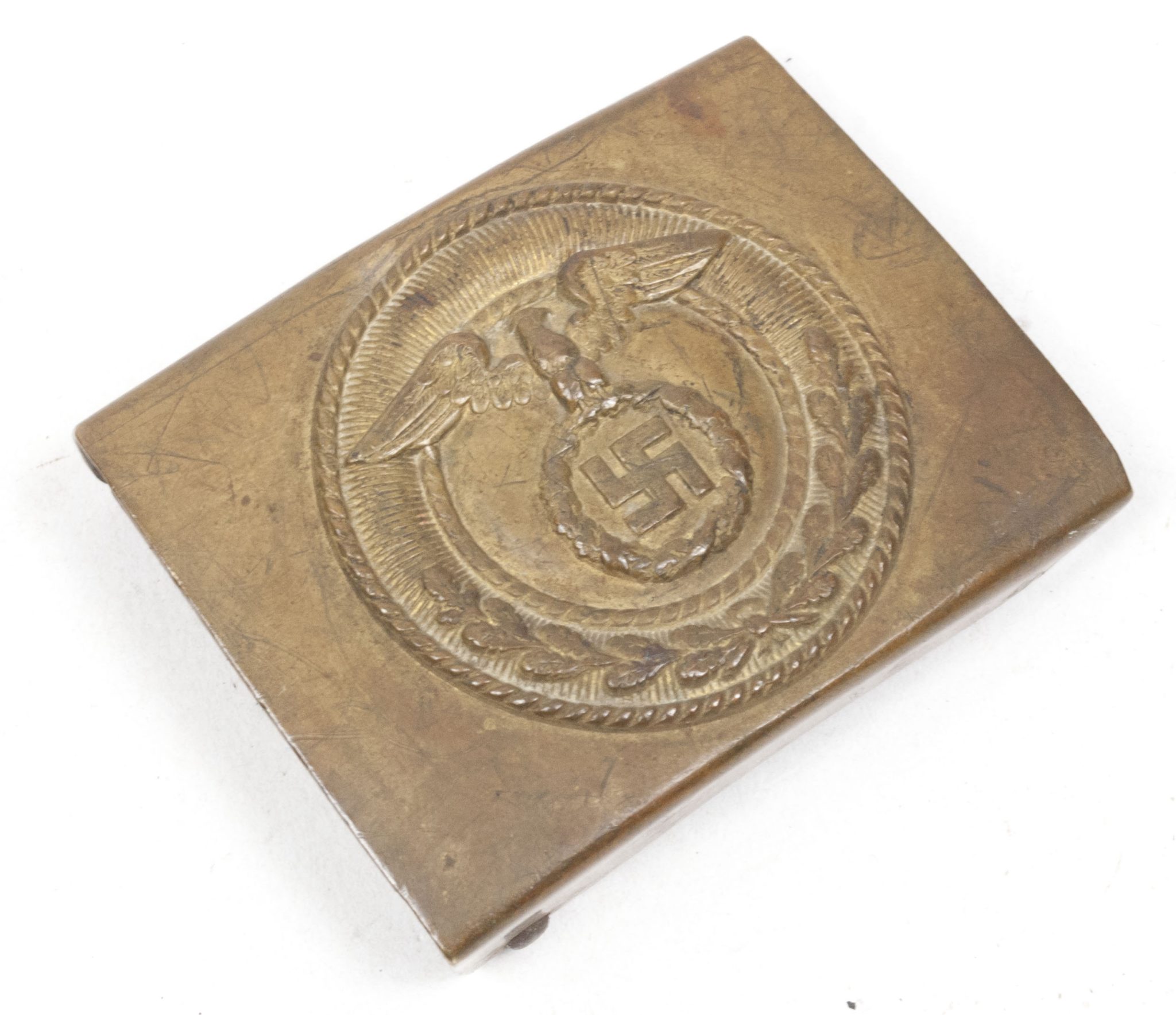 SA buckle + belt with rare horizontal swastika