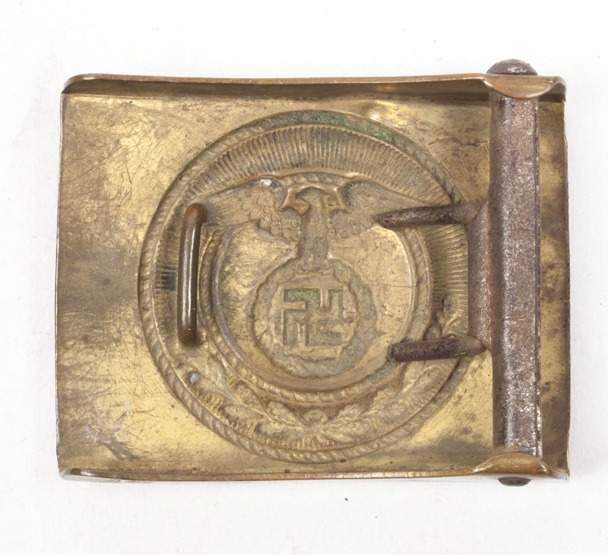 SA buckle + belt with rare horizontal swastika