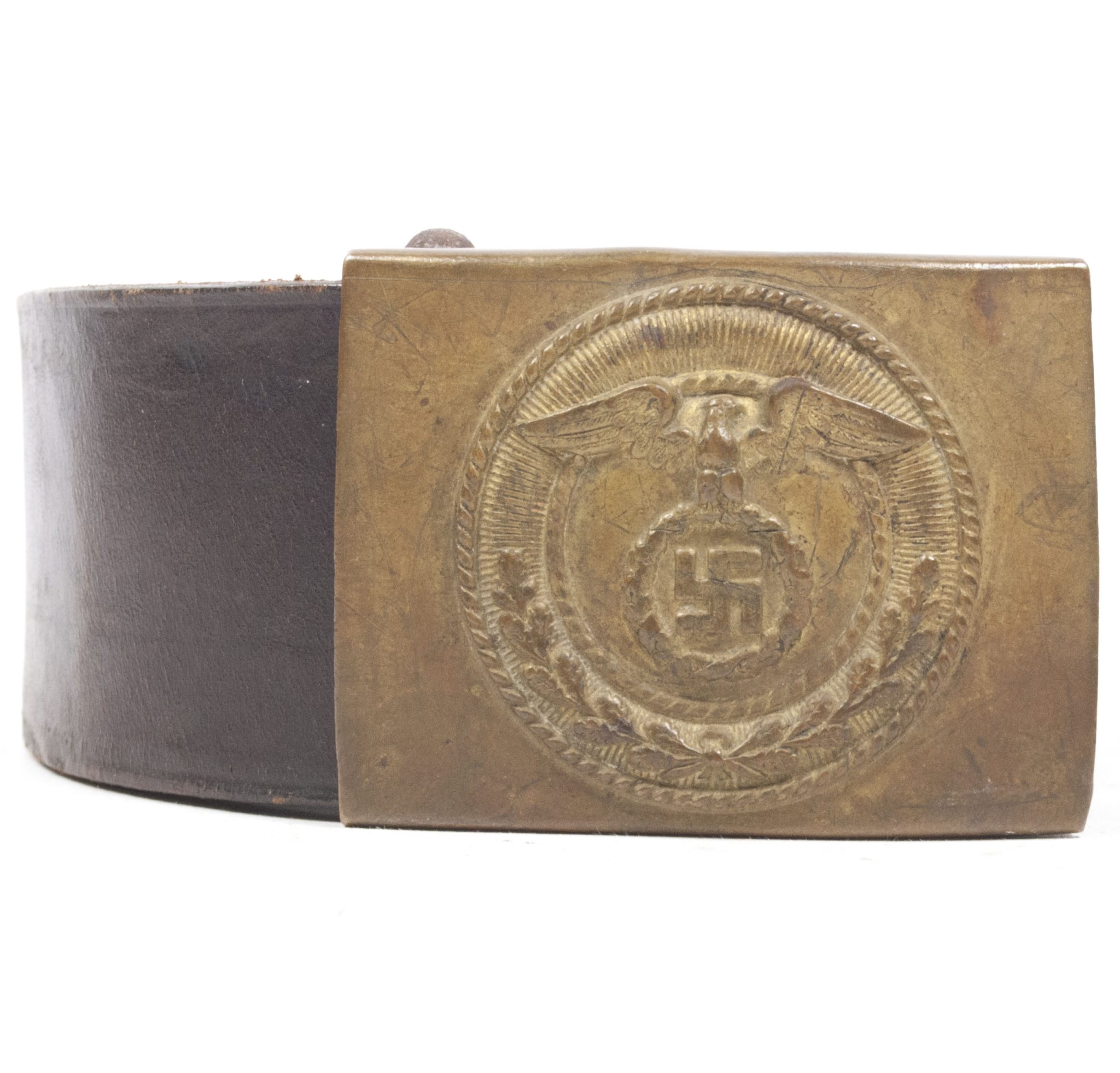 SA buckle + belt with rare horizontal swastika